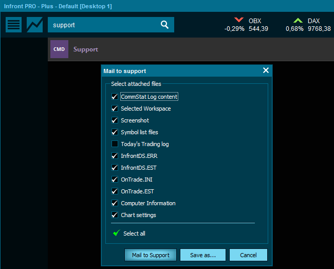 Support command in Search field Nordlys